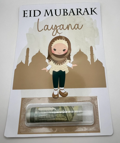 Carte cadeau Eid avec encoche pour billet