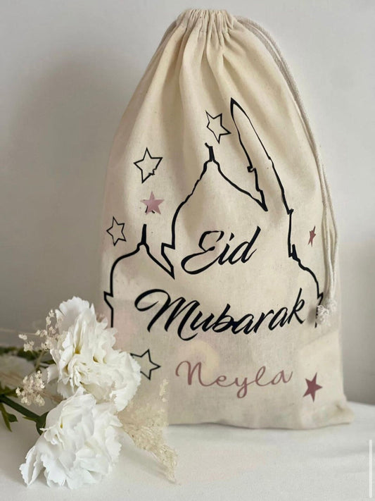 Sac cadeau Eid en coton personnalisable